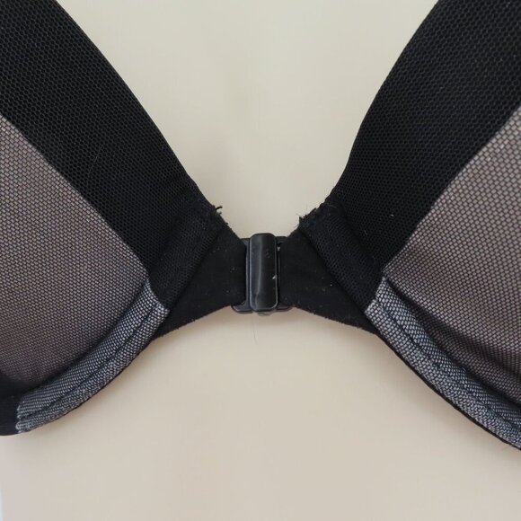 Victorias Secret 32B Bra Perfect Shape Front Hook Mesh Strap Accent Padded Wired - Picture 3 of 14